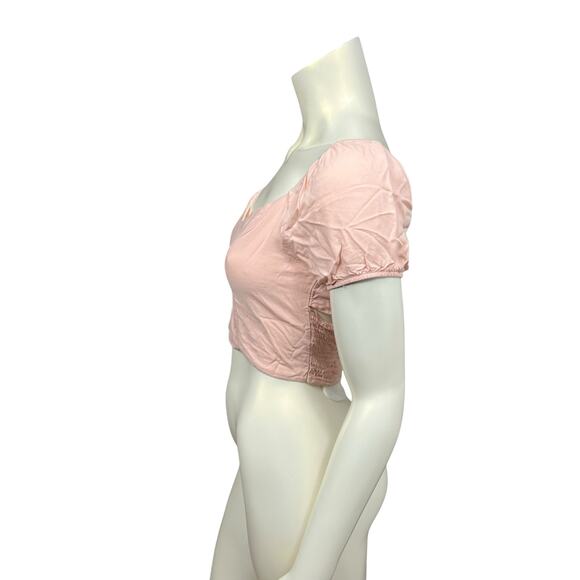 Pink Lottie Moss Crop Top – Tie-Back Sweetheart Neckline - Picture 2 of 11